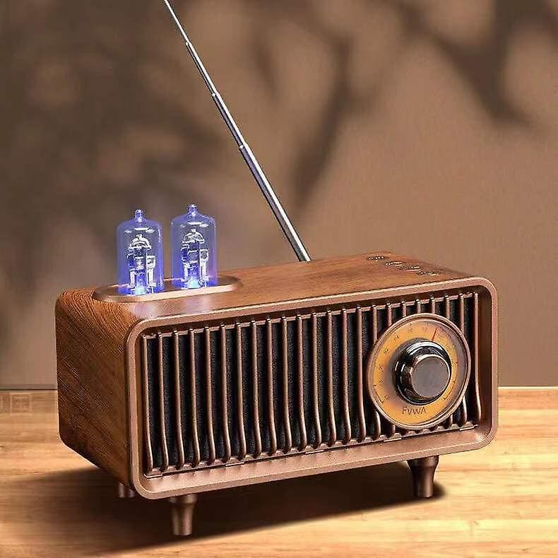 Radio vintage AM/FM altavoz retro madera pequeño