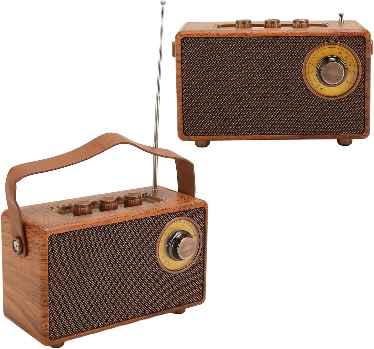 radio mini pequeño retro clásico estilo de madera