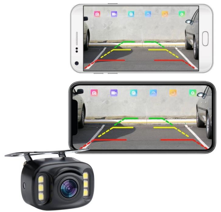 Cámara inalámbrica WiFi de visión trasera para coche, cámara de  aparcamiento inversa para iPhone Android iOS por BLUE ELF