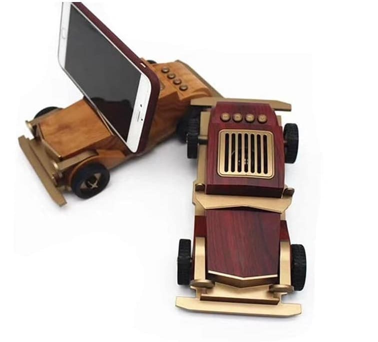 radio de coche mini portátil vintage retro de madera