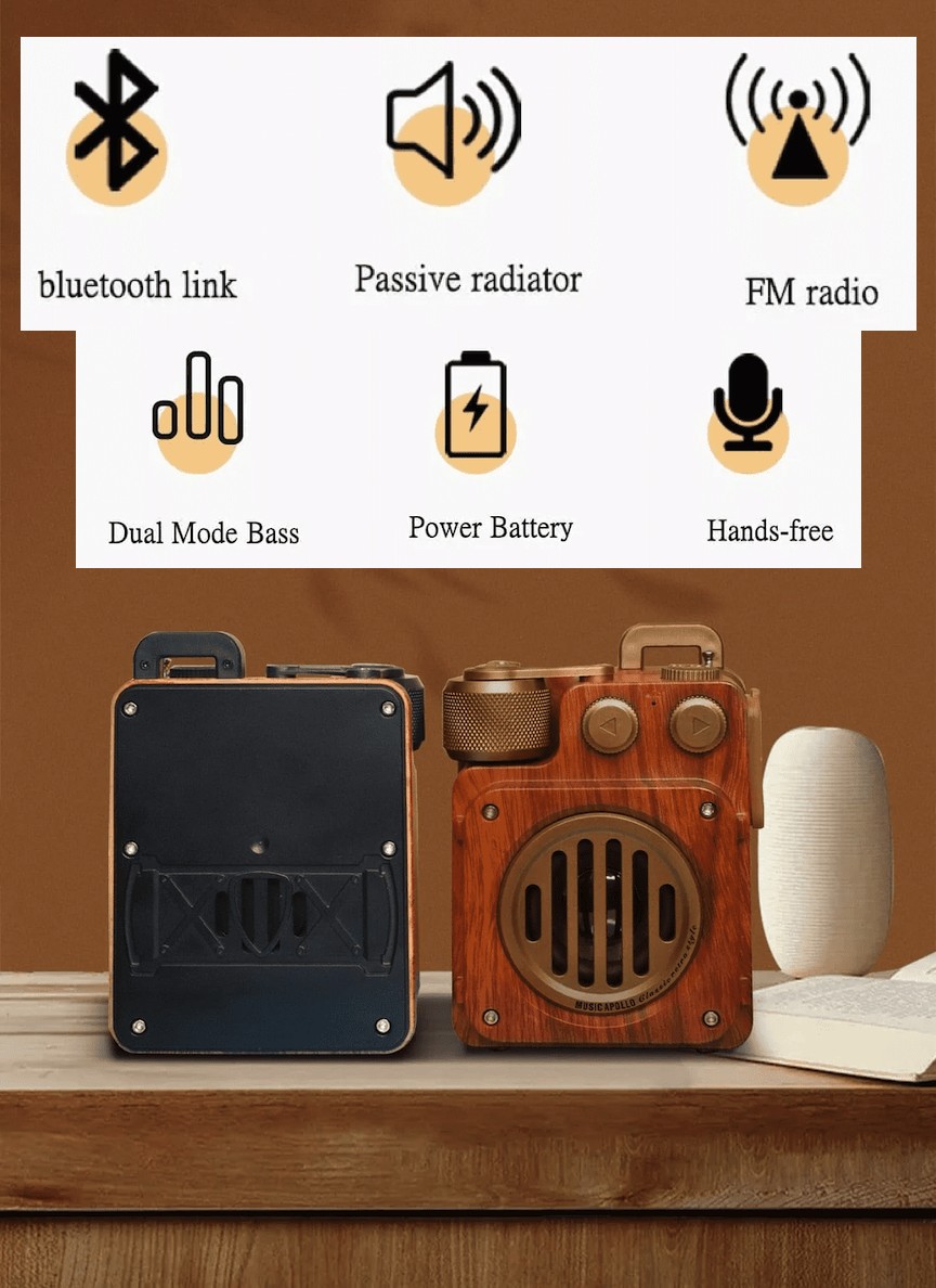 viejo diseño radio clásico diseño retro de madera