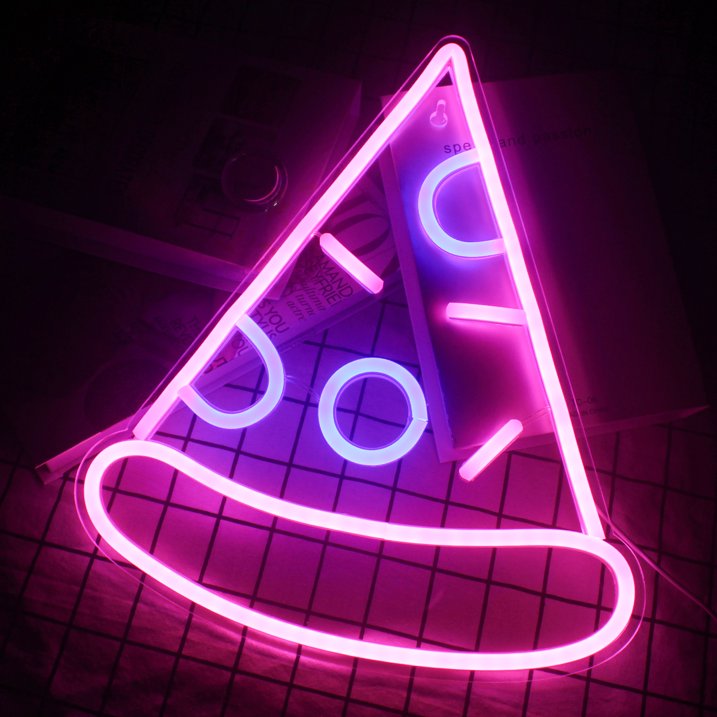 pizza - logotipo de letrero de neón LED