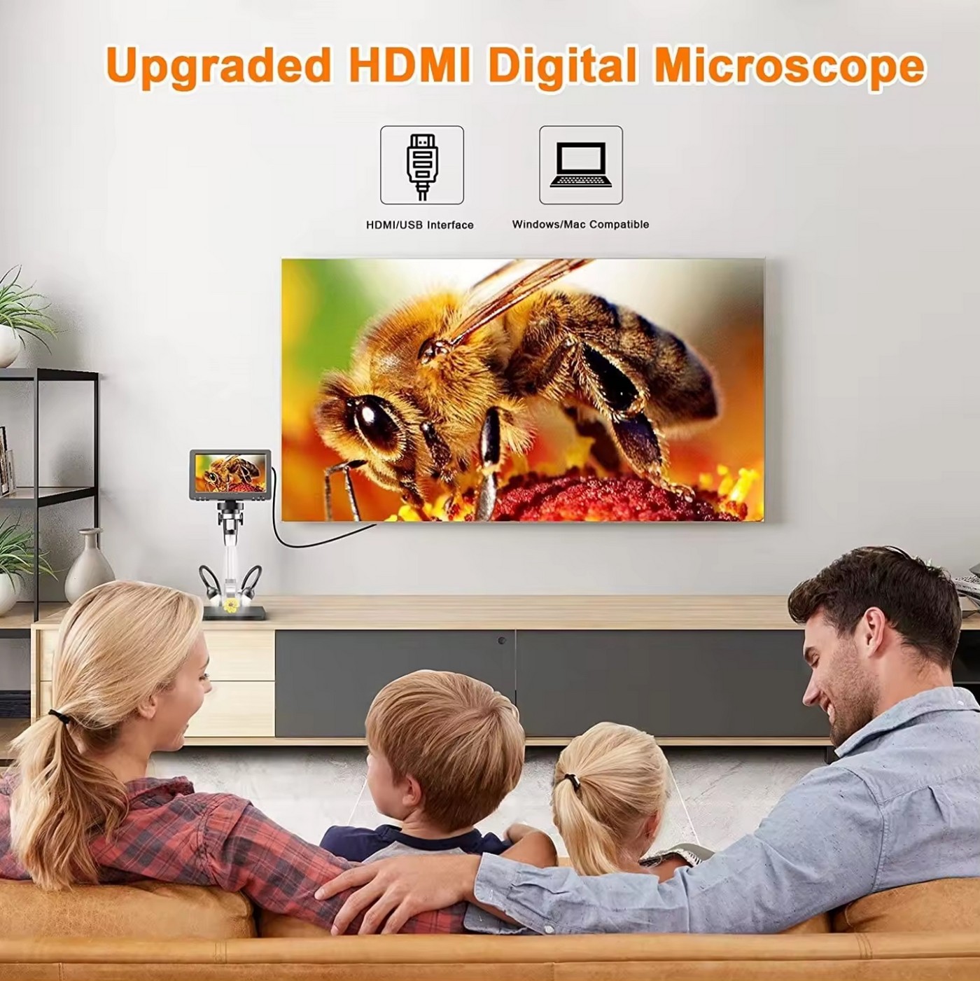 Microscopio con pantalla digital electrónica full hd para computadora tv con función de zoom